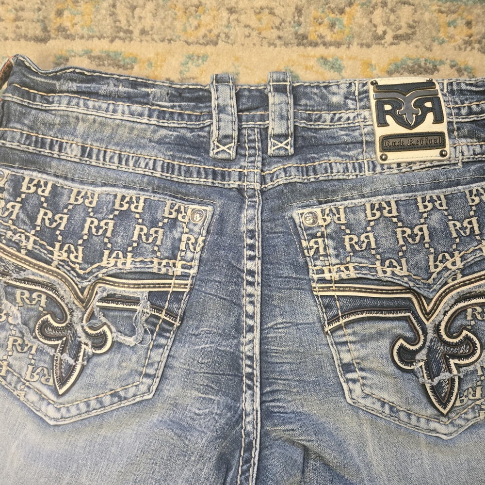 Rock Revival Light Blue Distressed Jeans ALL LOWBALL OFFERS WILL B DECLINED
